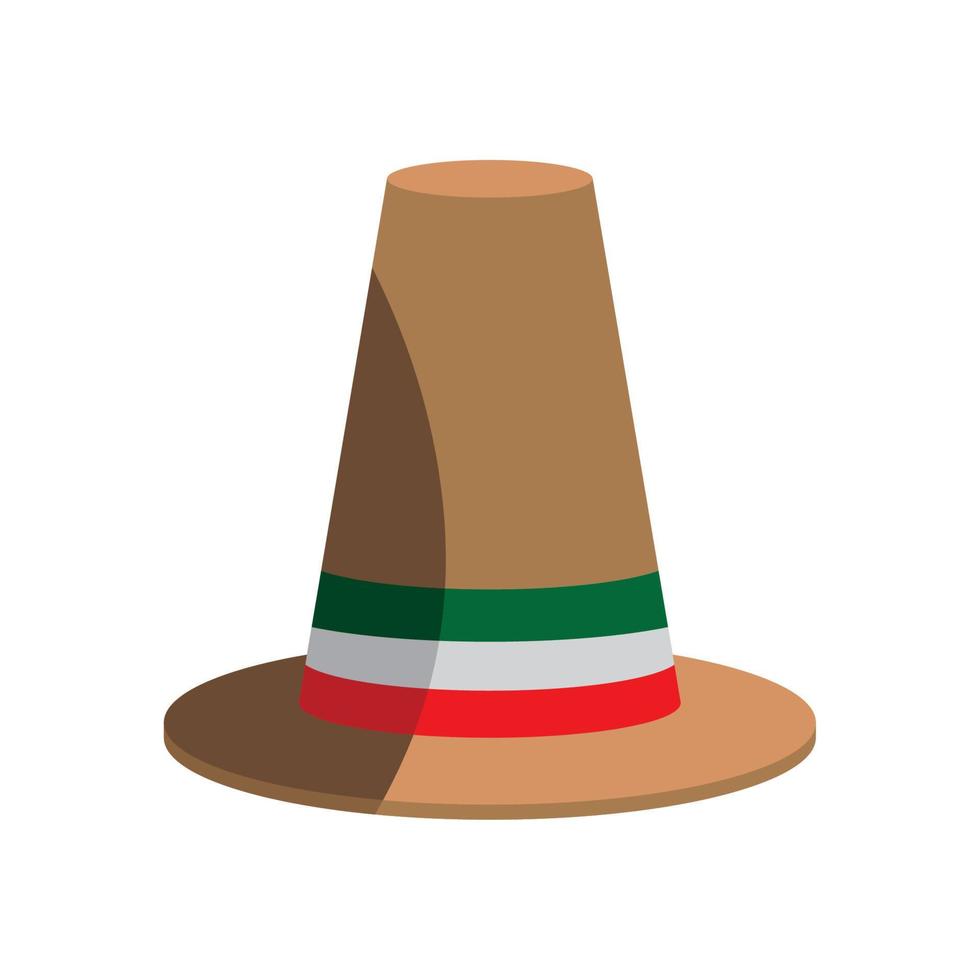 chapeau haut de forme avec drapeau mexicain vecteur