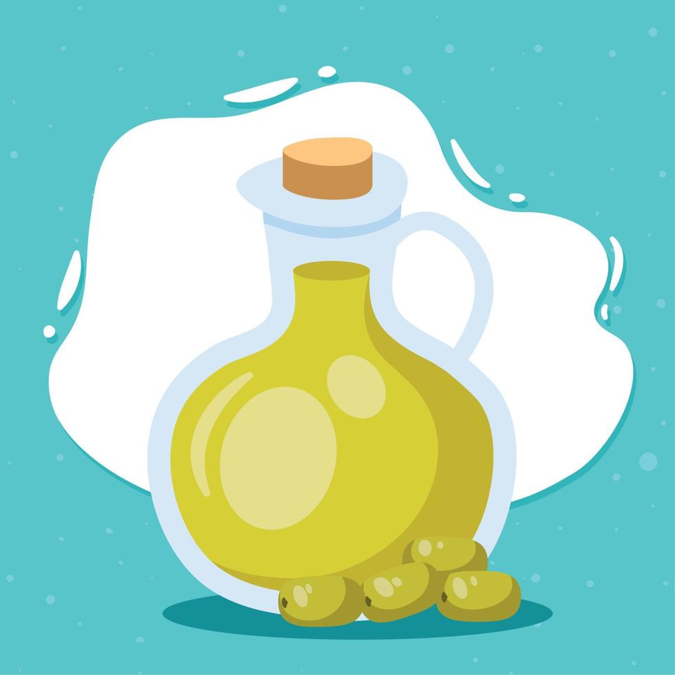 huile d'olive en bouteille vecteur