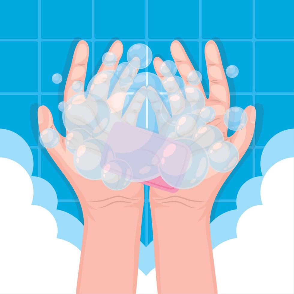 se laver les mains à l'eau vecteur