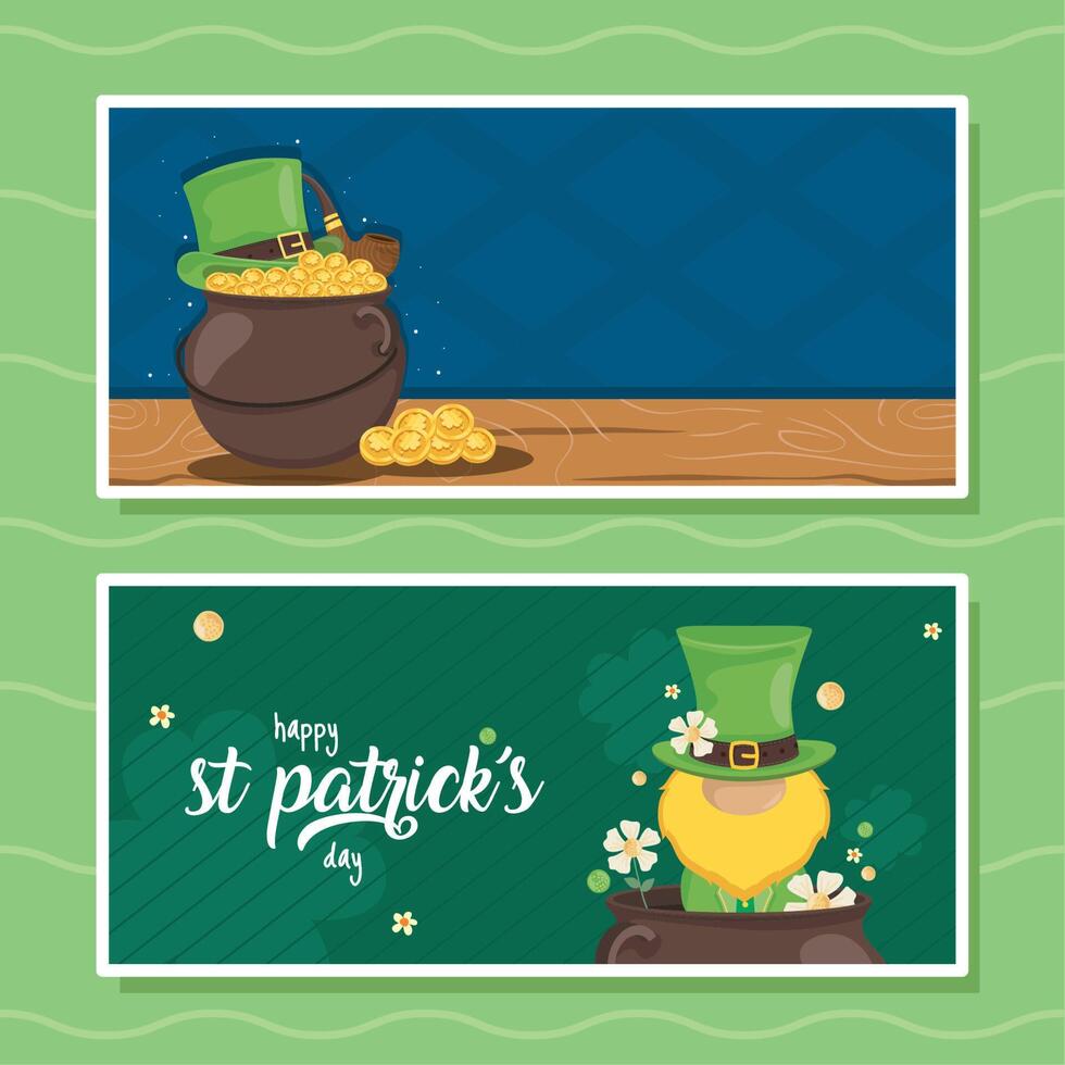 cartes de la saint patrick vecteur