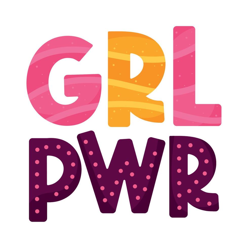 grl pwr lettrage vecteur