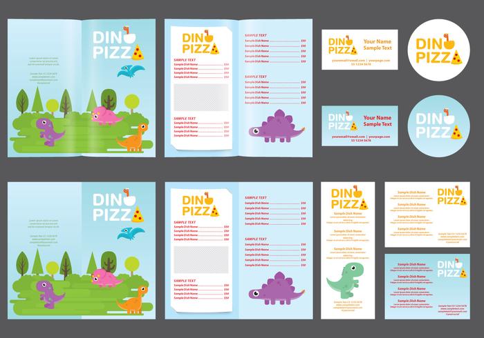 Menu Enfants Dinosaures vecteur