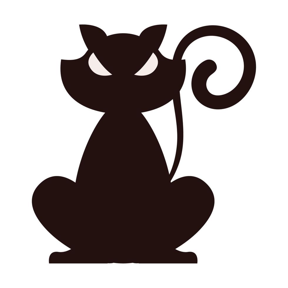 silhouette d'animal chat halloween vecteur