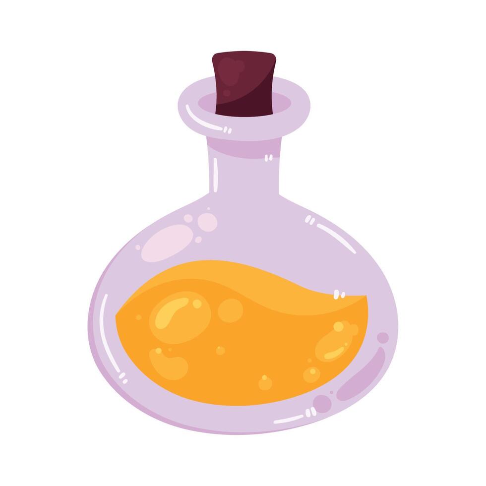 potion jaune halloween en flacon vecteur