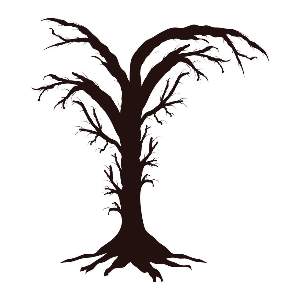 silhouette d'arbre sec vecteur