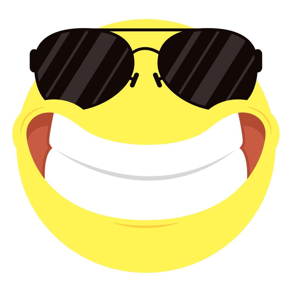 heureux emoji souriant avec des lunettes de soleil vecteur