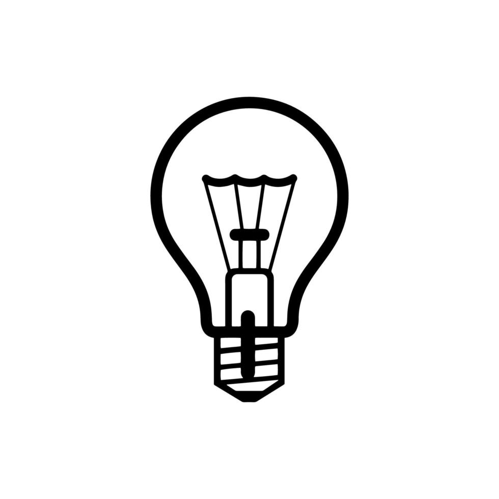 vecteur d'icône de ligne d'ampoule, isolé sur fond blanc. signe d'idée, solution, concept de pensée
