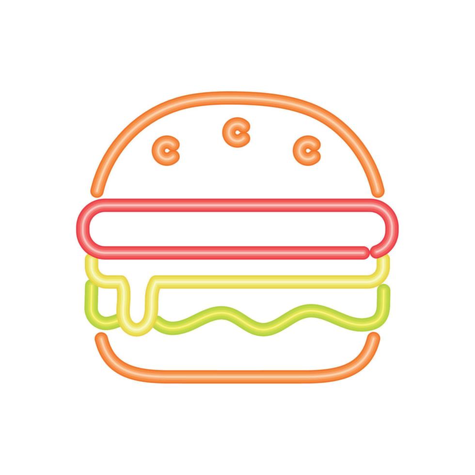 style néon hamburger vecteur