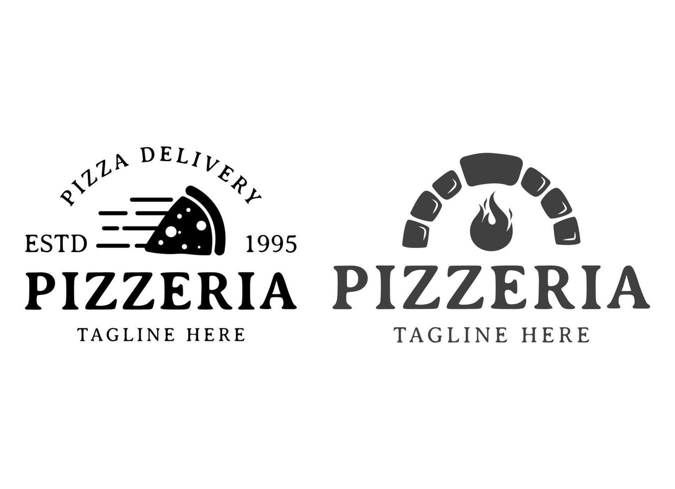 logo de conception de style vintage de restaurant de pizza italienne vecteur