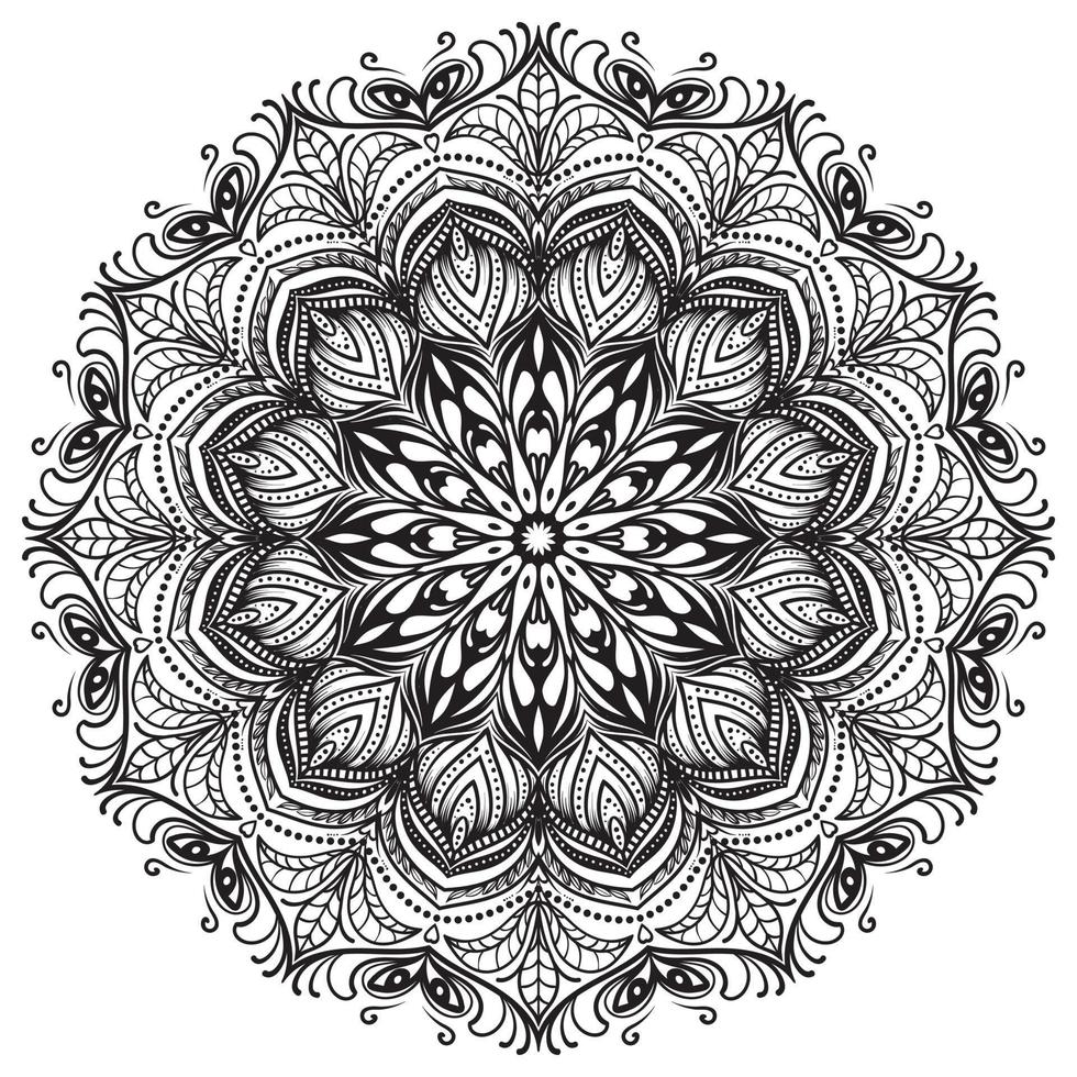 modèles de livres à colorier dans le style mandala pour le henné, le mehndi, les tatouages, les ornements décoratifs dans la page de style oriental ethnique. vecteur