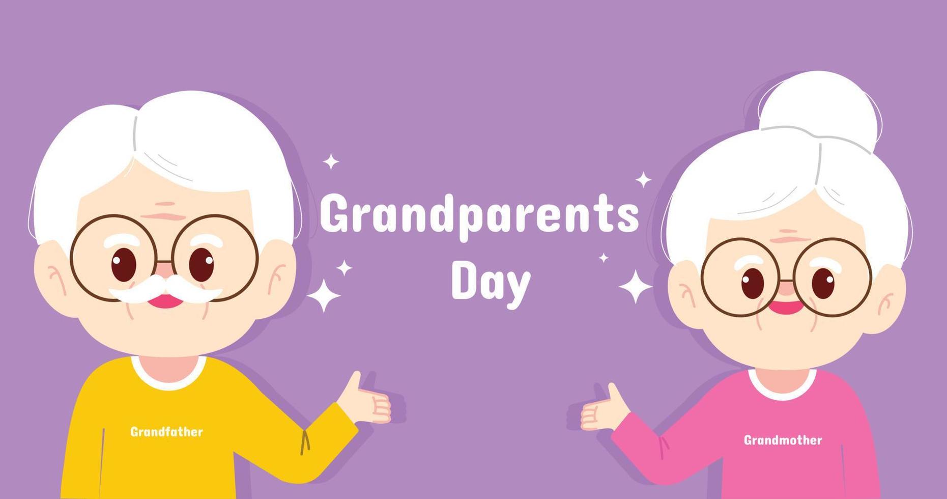 heureux grand-père et grand-mère vieux couple personnage personne grands-parents dessin animé illustration vecteur