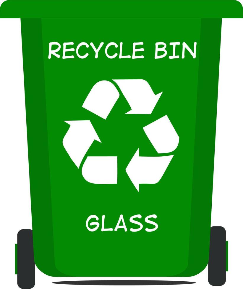 recycler les poubelles illustration vectorielle couleur verte vecteur