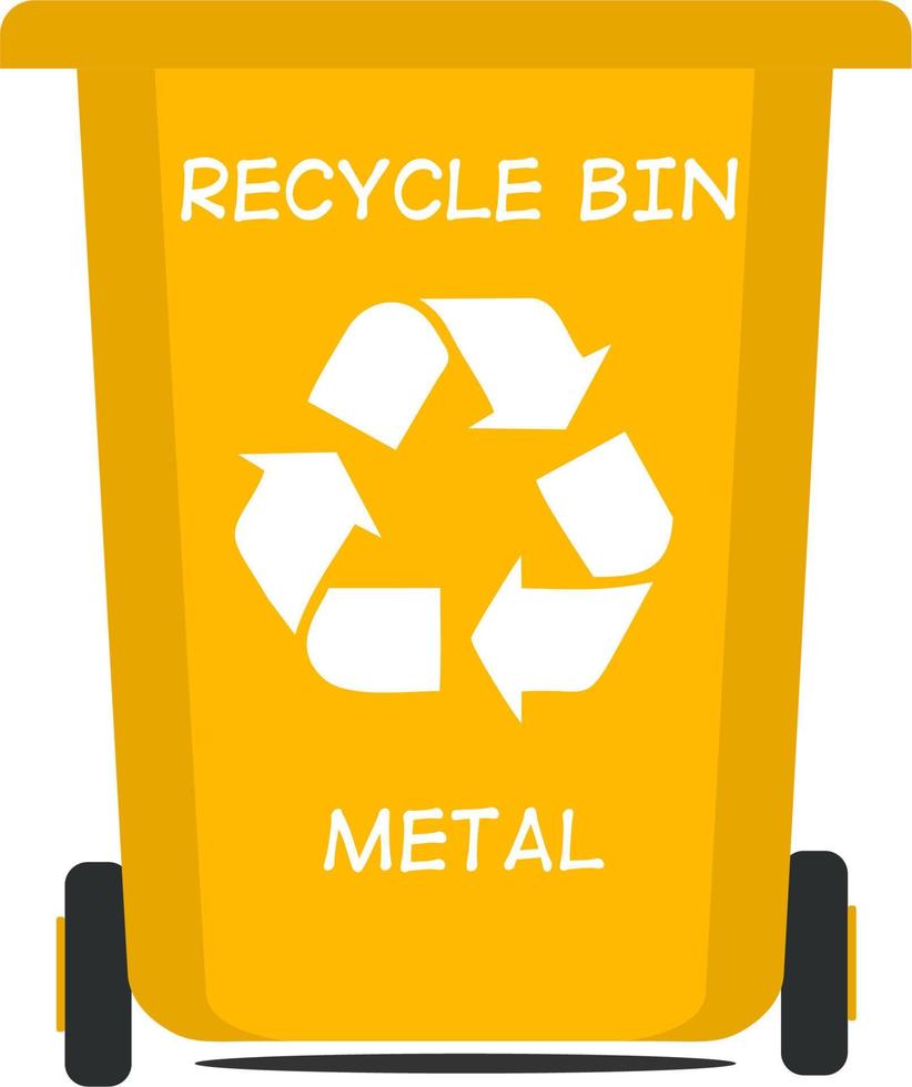 recycler les poubelles vector illustration couleur jaune