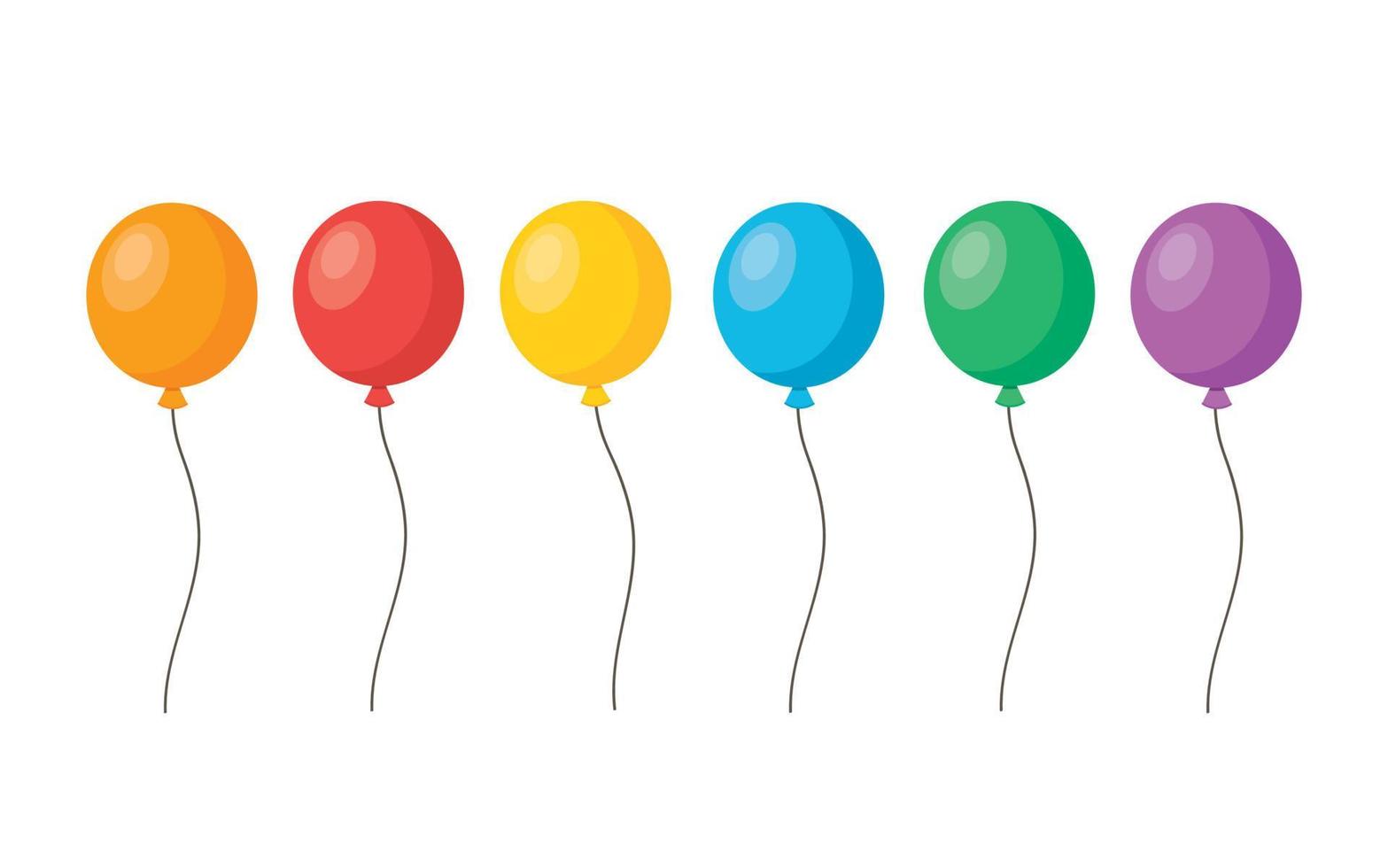 groupe de ballons colorés. décorations de fête de célébration. illustration vectorielle vecteur