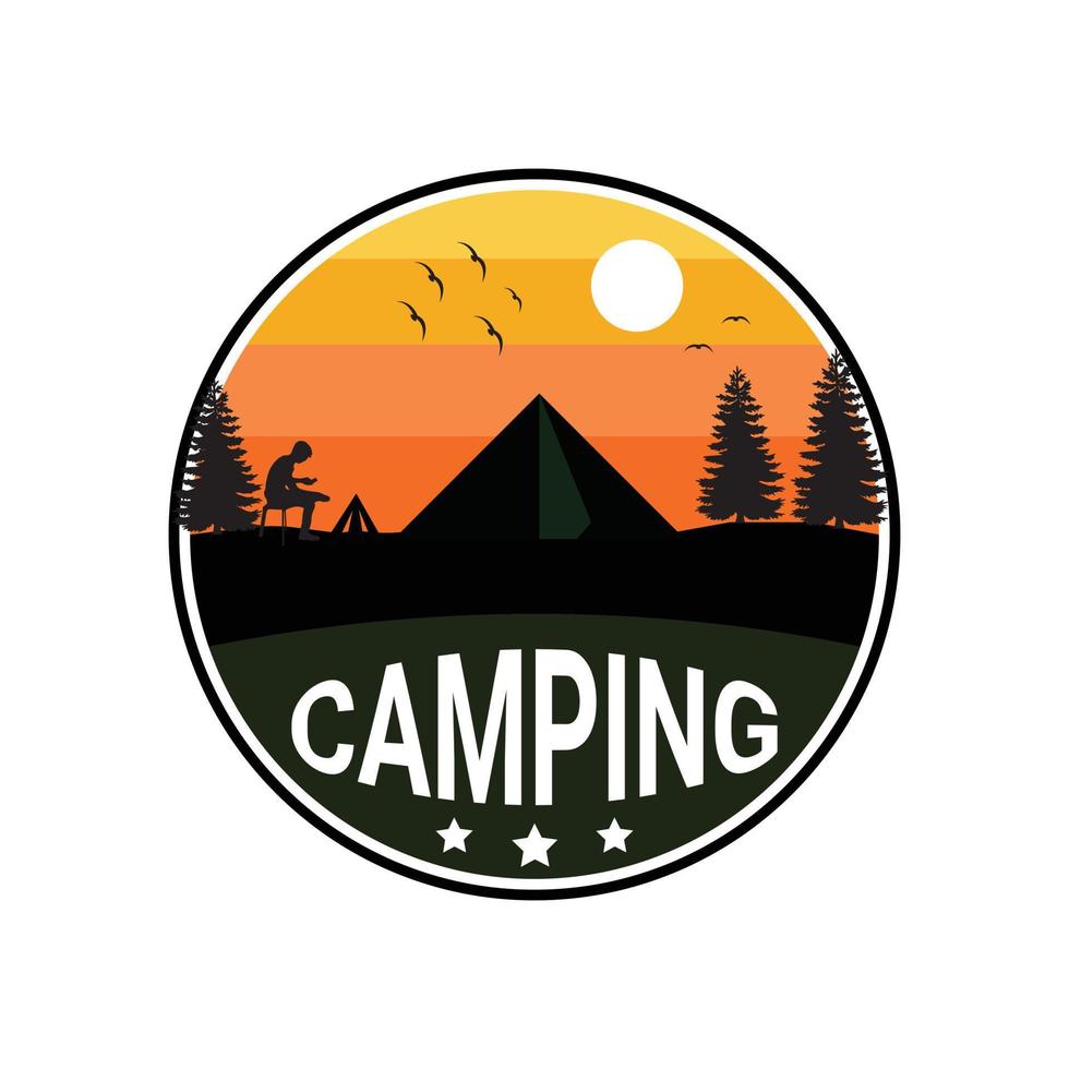 illustration de l'art vectoriel du logo du terrain de campingillustration de l'art vectoriel du logo du terrain de camping