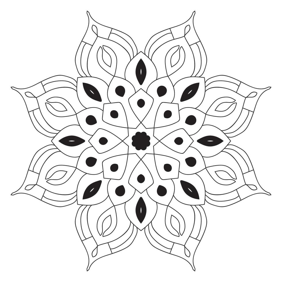 joli mandala. fleur doodle ronde ornementale isolée sur fond blanc. ornement décoratif géométrique dans un style oriental ethnique. vecteur