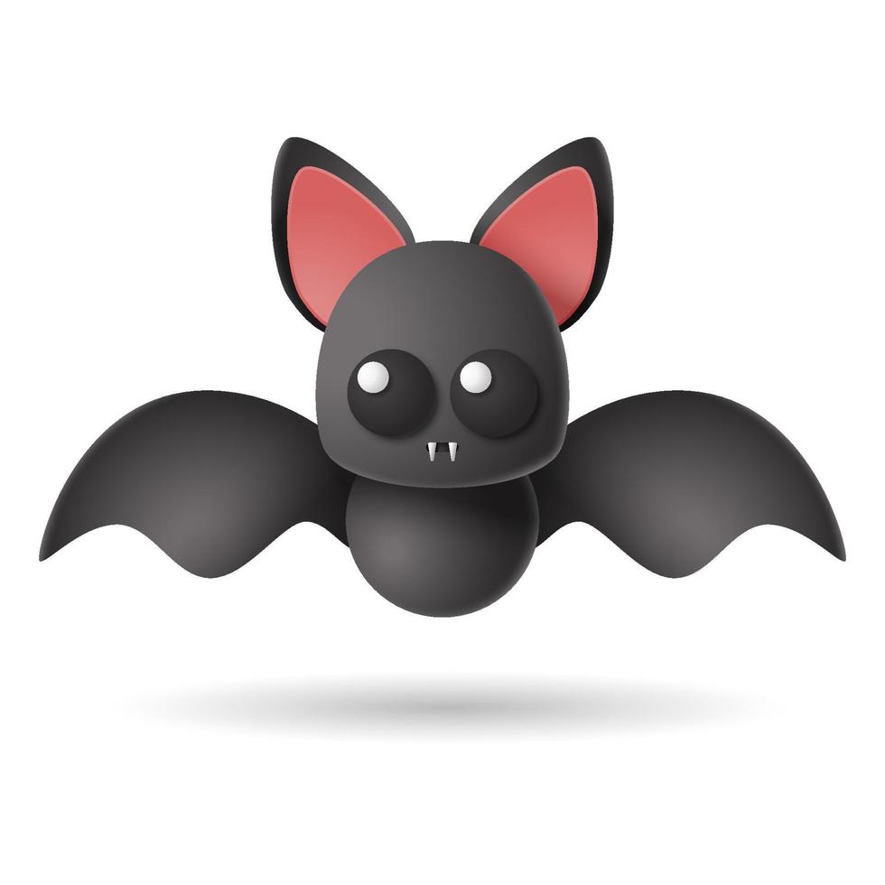 chauve souris. illustration 3d de chauve-souris d'halloween. isolé sur fond blanc vecteur