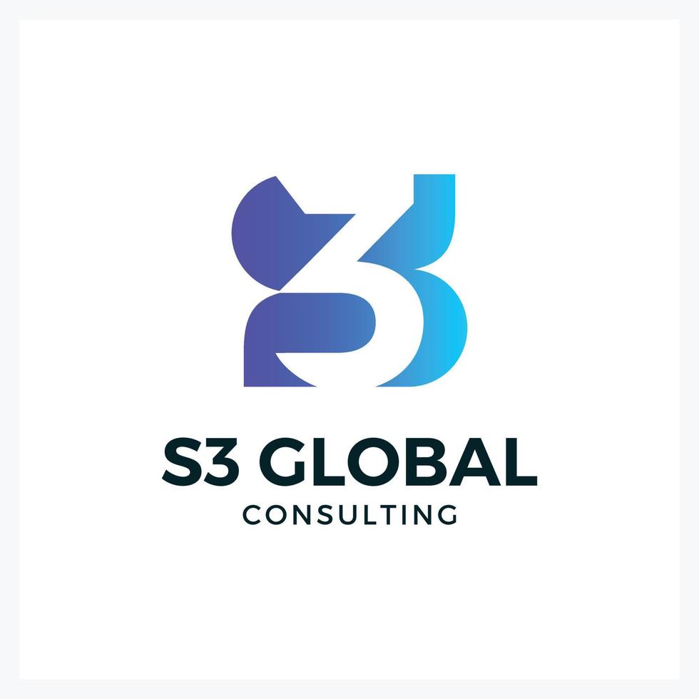 logo s3 conseil global pour entreprise vecteur