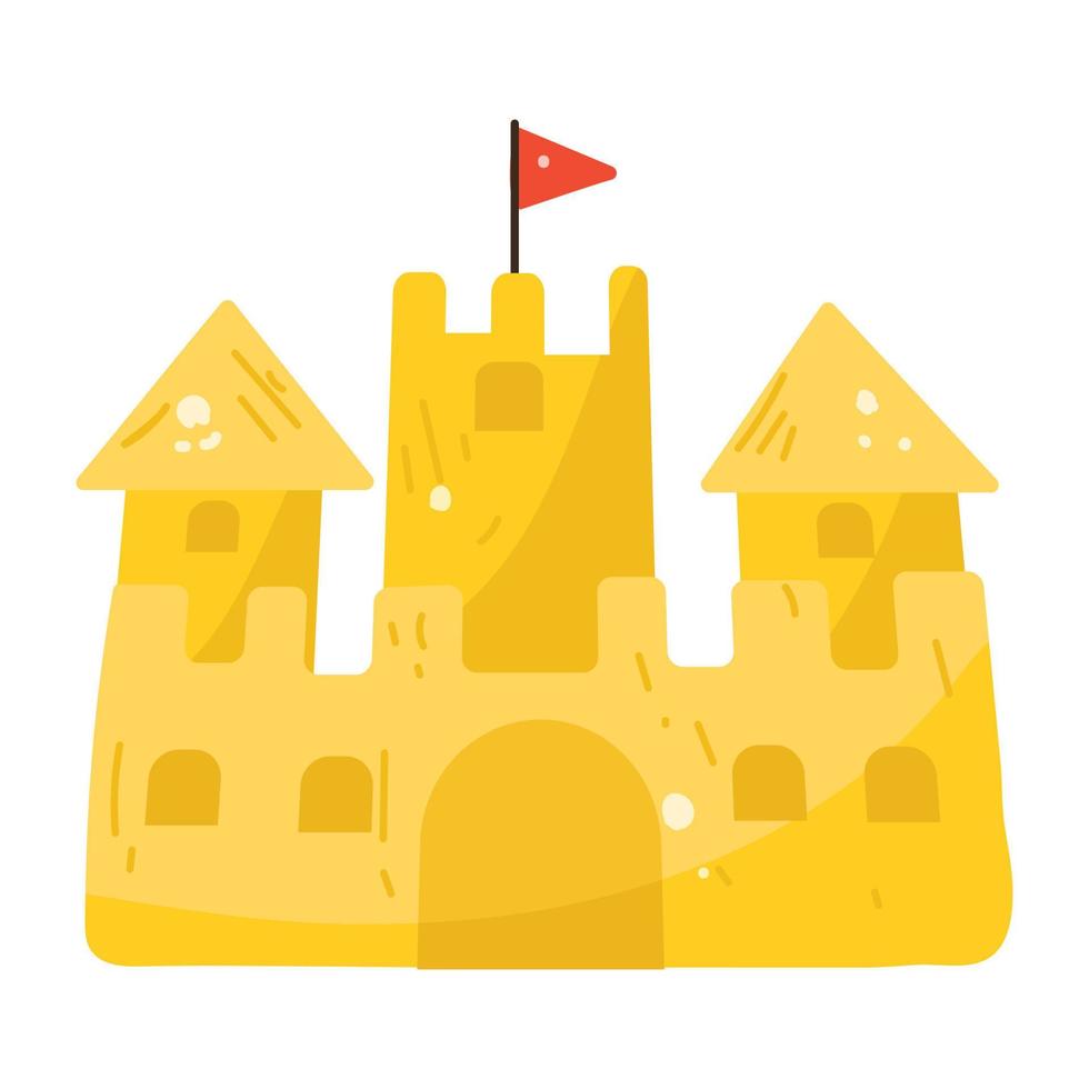 icône d'autocollant facile à utiliser du château vecteur