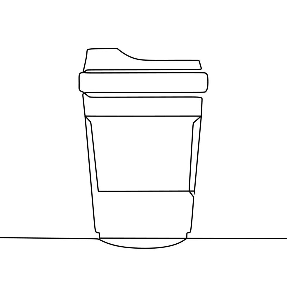 dessin au trait continu de la tasse vecteur