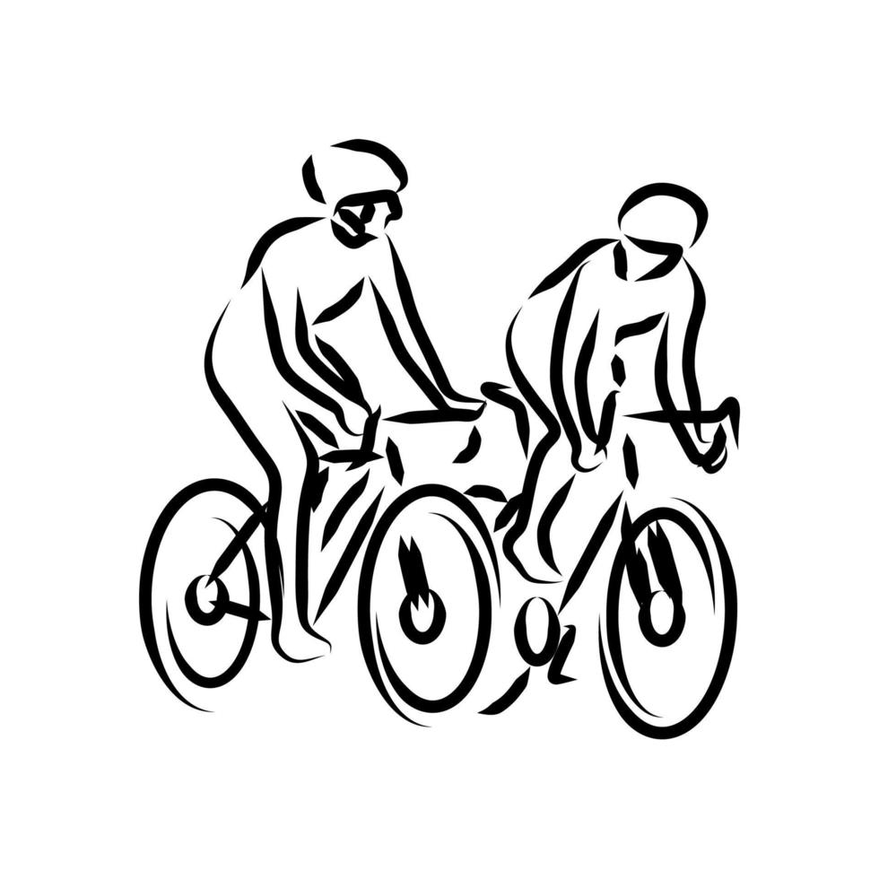 dessin au trait du cyclisme vecteur