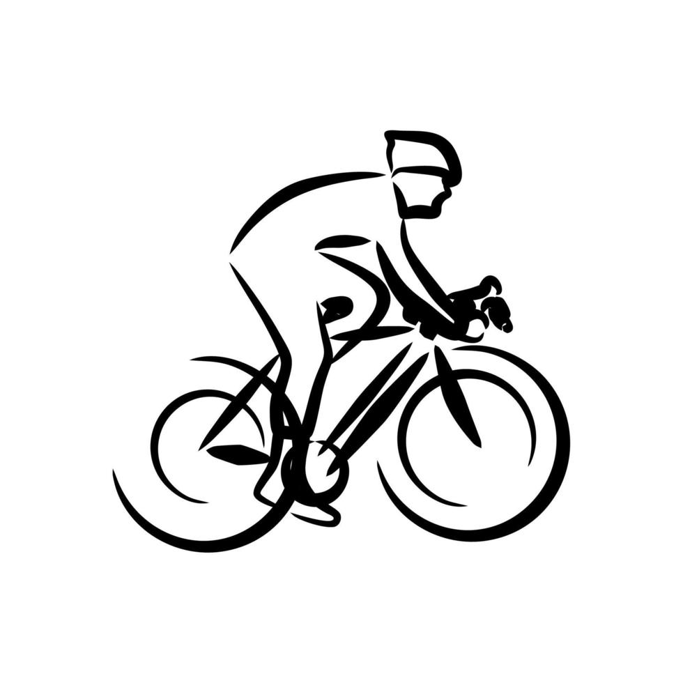 dessin au trait du cyclisme vecteur