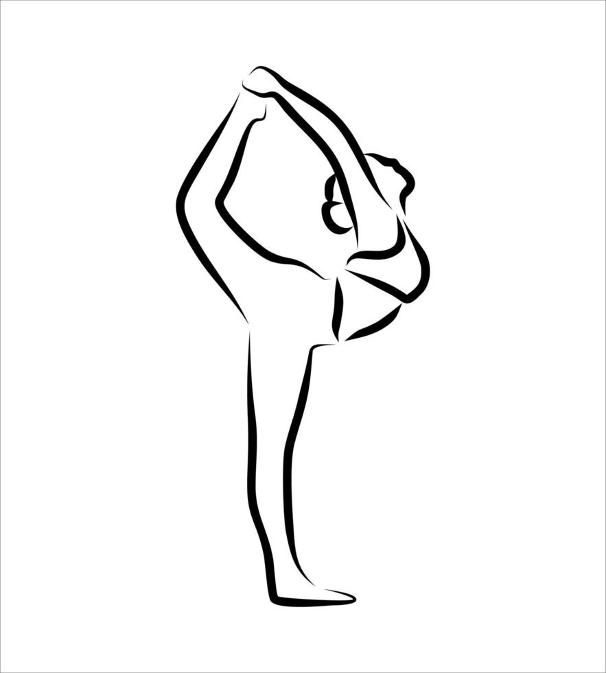 dessin au trait de yoga vecteur