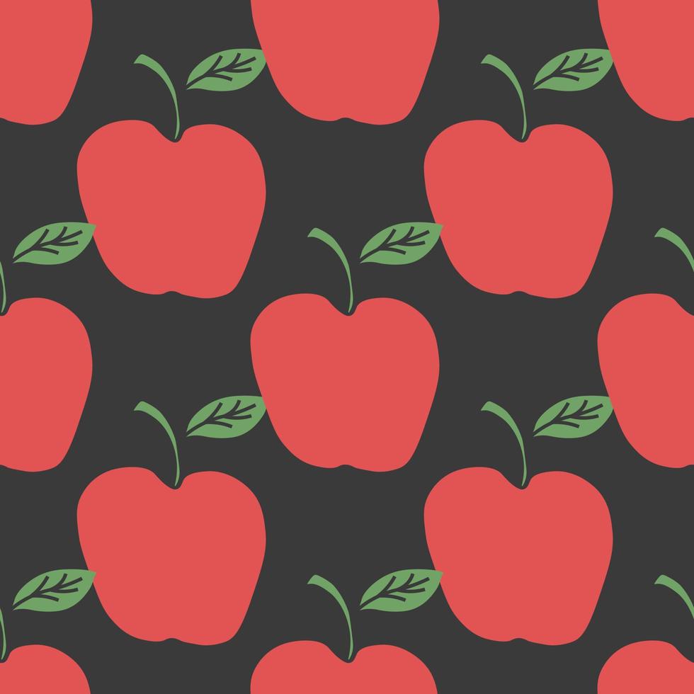 motif de pomme sans soudure. motif de griffonnage sans couture coloré avec des pommes rouges vecteur