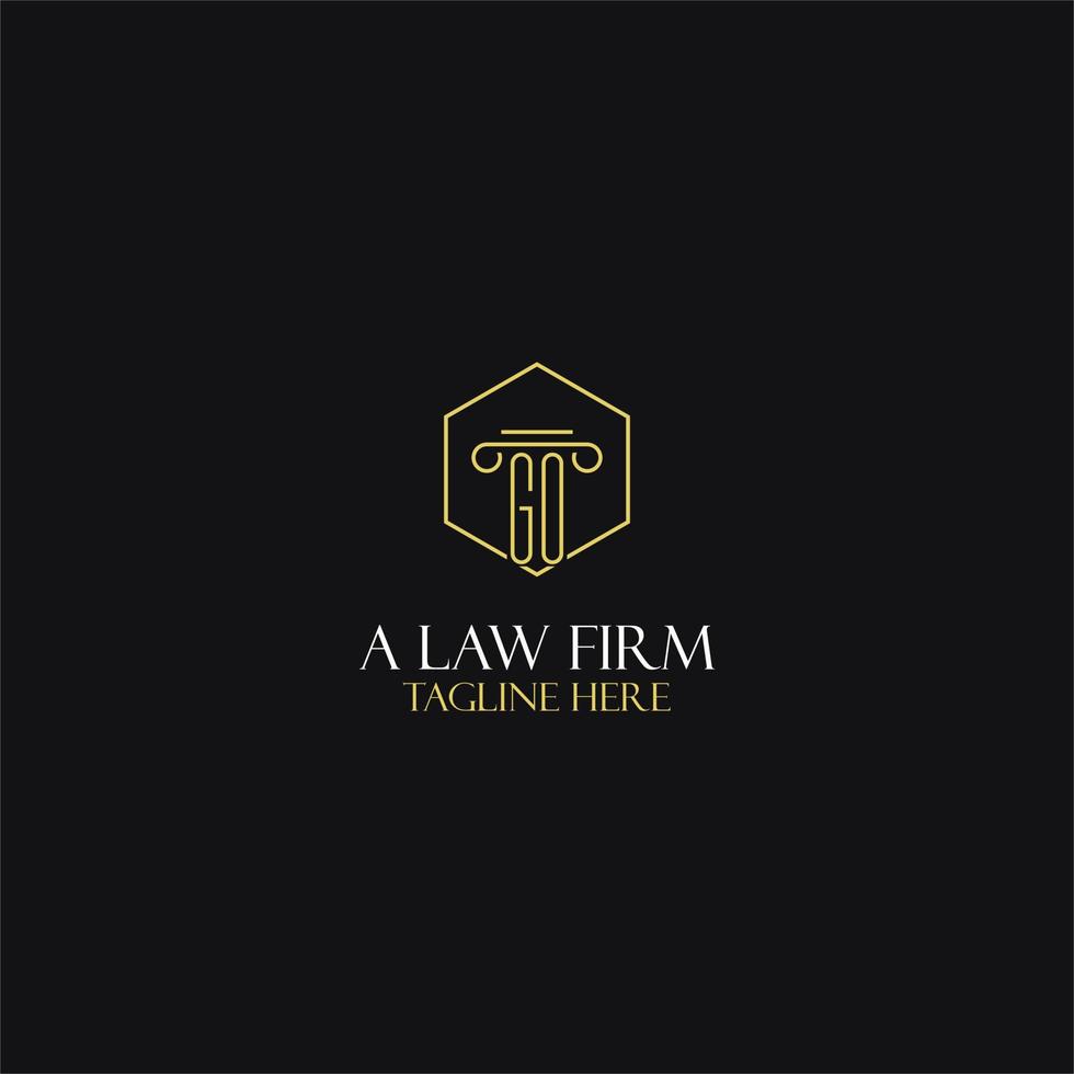 aller à la conception des initiales monogrammes pour le logo juridique, avocat, avocat et cabinet d'avocats vecteur