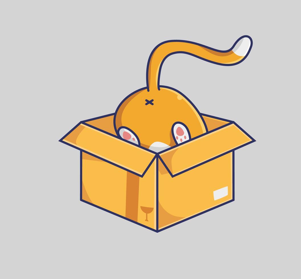 joli cul de chat en carton. illustration isolée de concept de nature animale de dessin animé. style plat adapté au vecteur de logo premium de conception d'icône d'autocollant. personnage mascotte