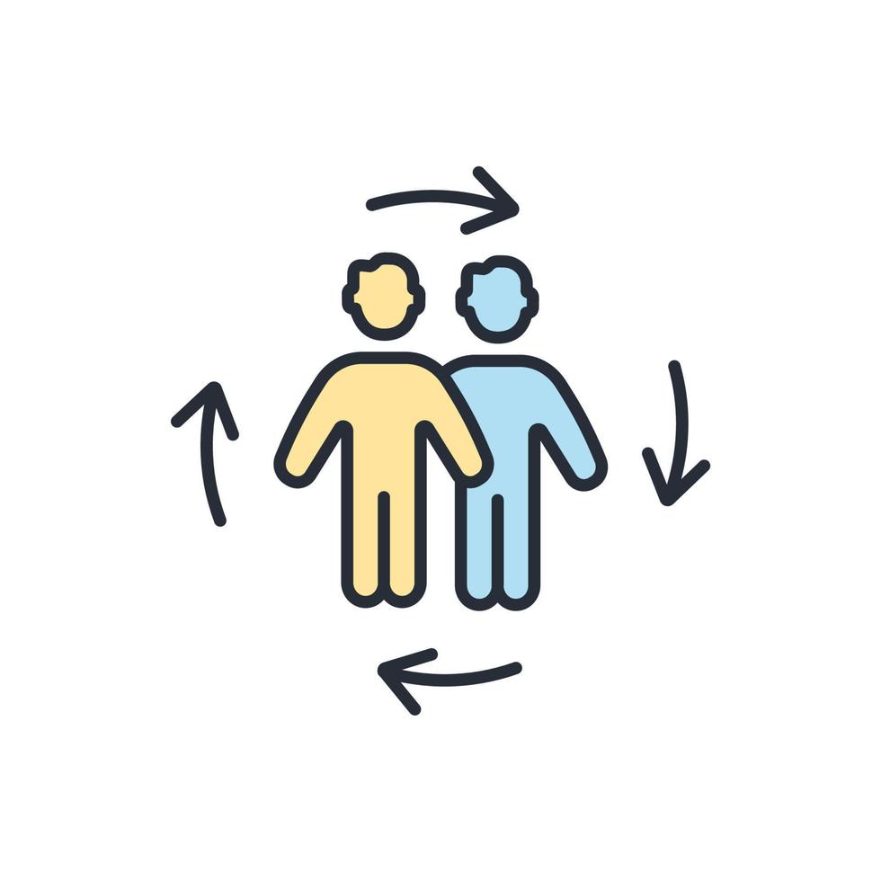 icônes de relation symbole éléments vectoriels pour le web infographique vecteur