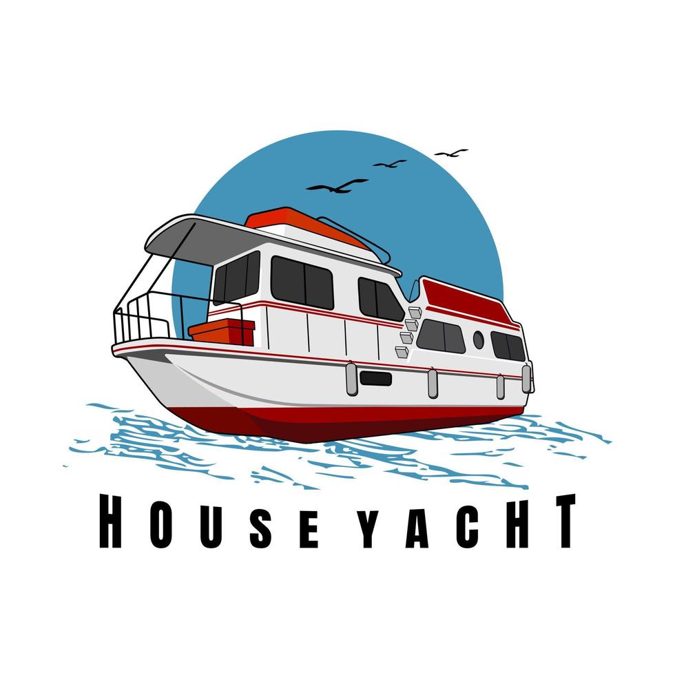 vecteur de conception de logo illustration bateau