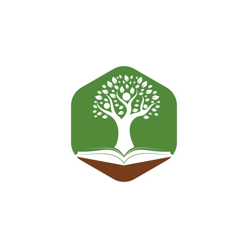 création de logo d'arbre humain. conception du logo de l'éducation des leaders. vecteur