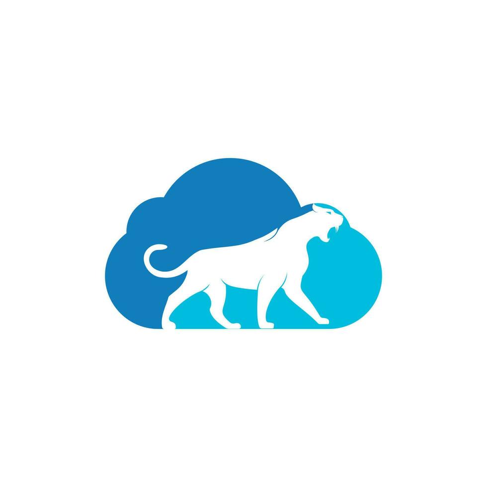 création de logo vectoriel animal sauvage chat panthère. concept de conception de logo de guépard.
