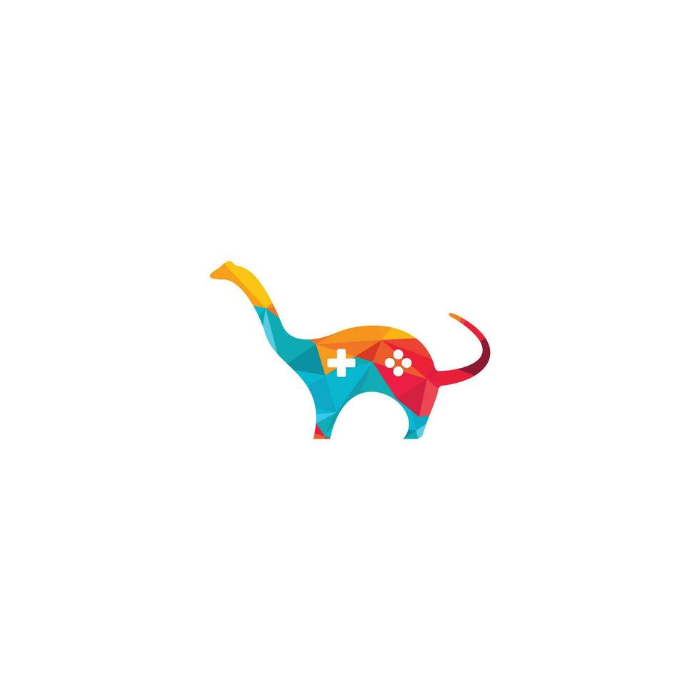 création de logo de console de jeu de dinosaure. vecteur