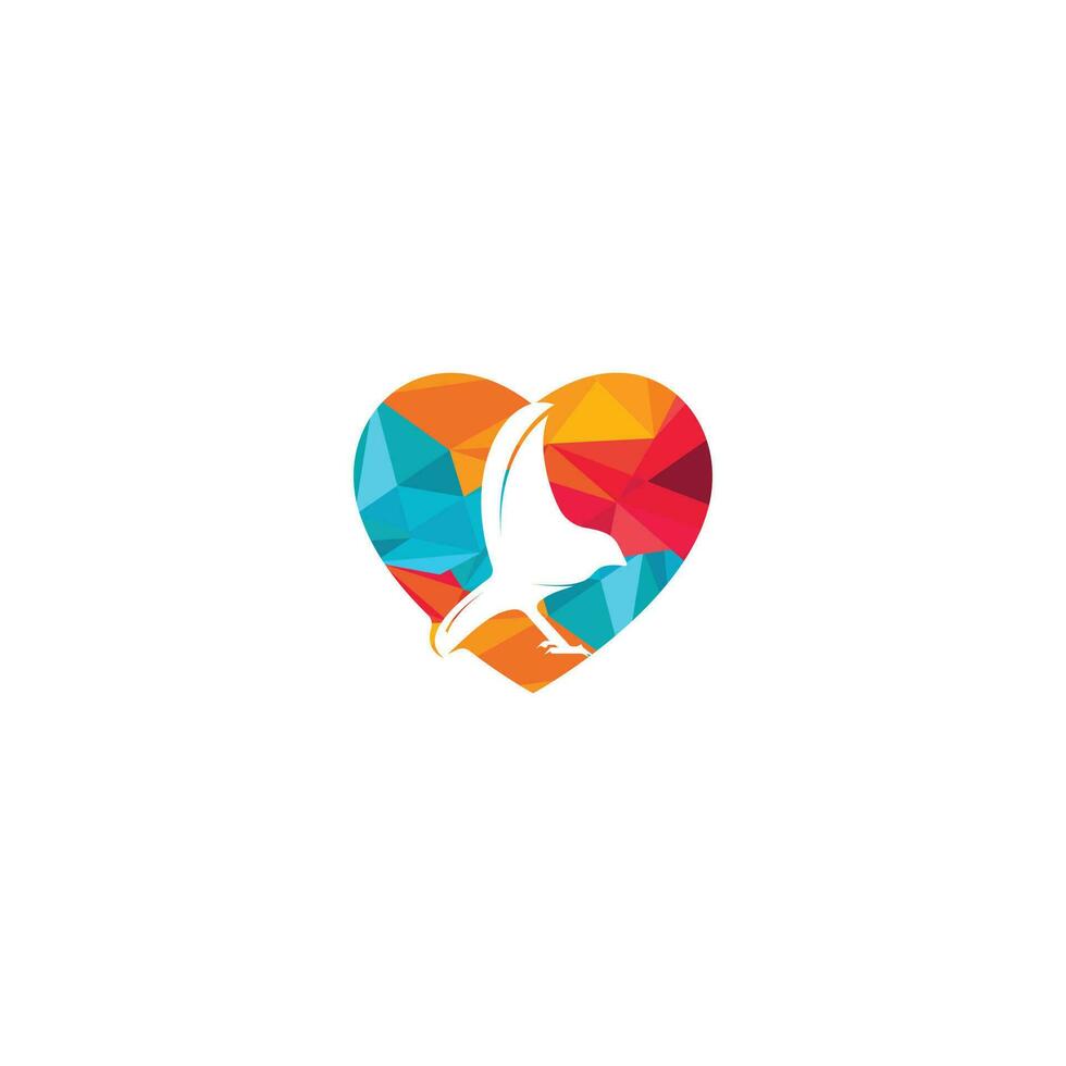 création de logo vectoriel d'amour d'oiseau.