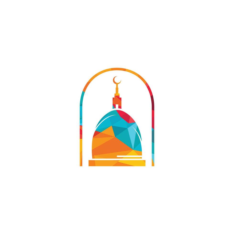 création du logo de la tour de la mosquée étoile. concept de conceptions de logo islamique. vecteur