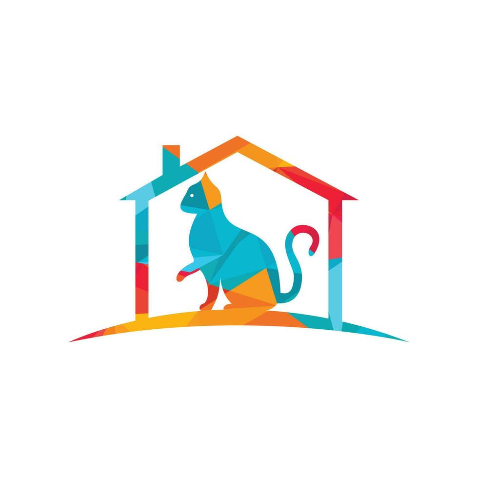 création de logo vectoriel de maison de chat.