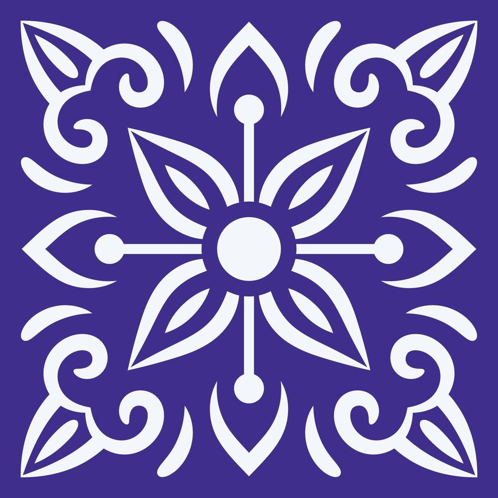 conception géométrique de motif de carreaux de batik vintage en céramique vecteur
