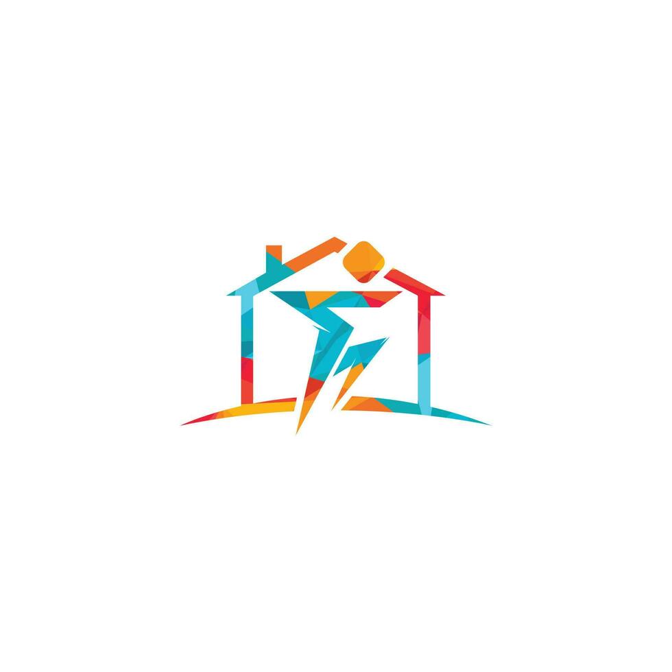 création de logo vectoriel d'athlète humain à la maison.