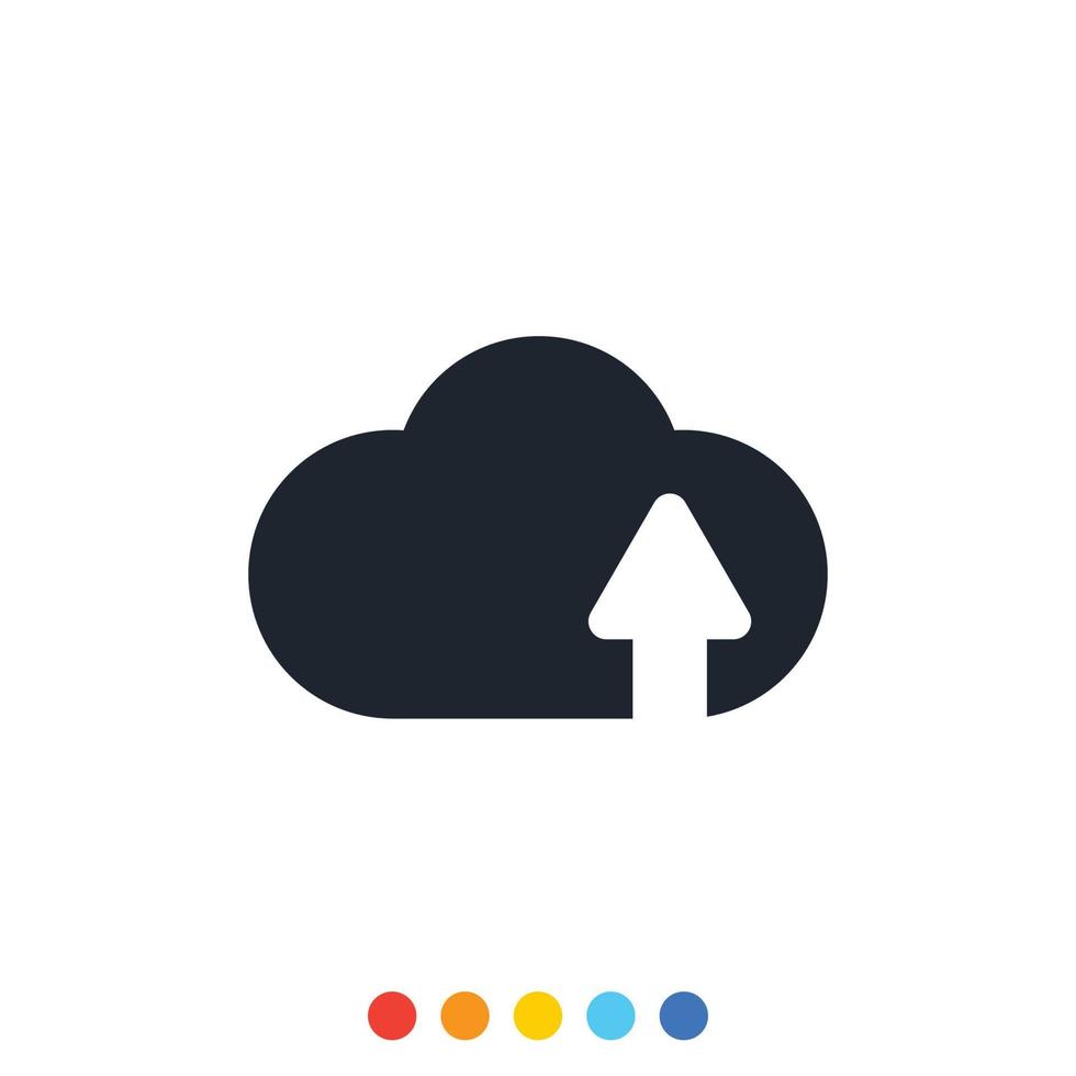 icône de téléchargement de nuage, icône de nuage mignon. vecteur