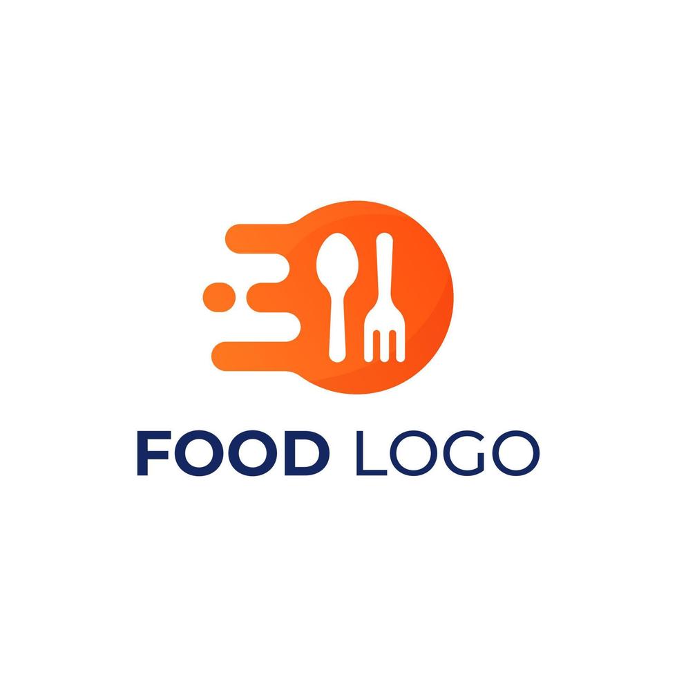 logo alimentaire. cuillère, symbole d'illustration d'icône de fourchette pour le modèle de restaurant d'application de livraison rapide vecteur