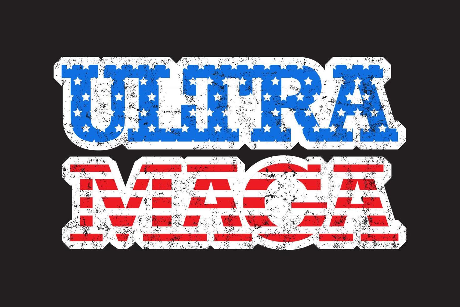 conception de t-shirt vintage ultra maga. slogan imprimé tendance pour tee-shirt graphique. texture grunge vecteur