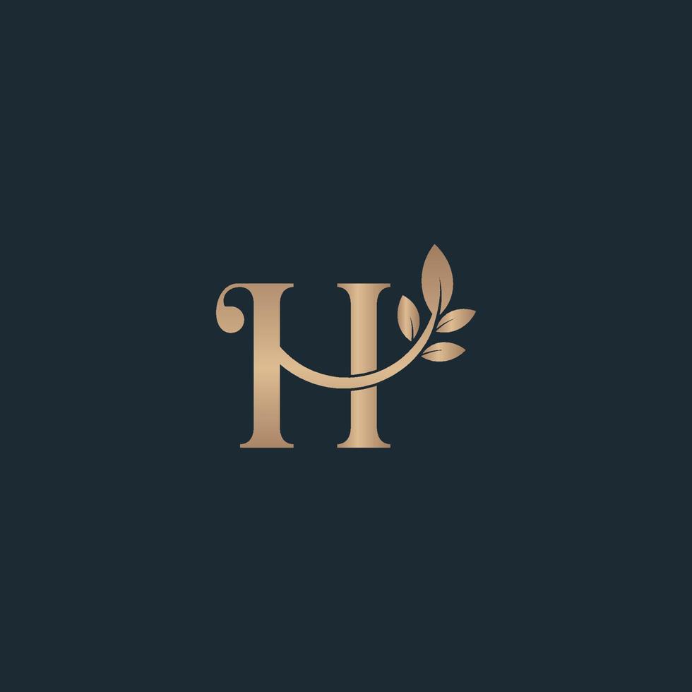 beauté lettre logo h feuille logo de luxe cosmétique vecteur