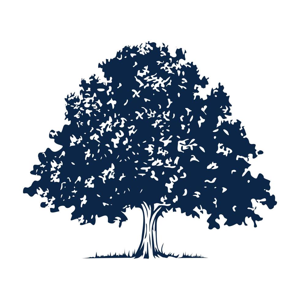 illustration d'icône vecteur grand arbre bleu