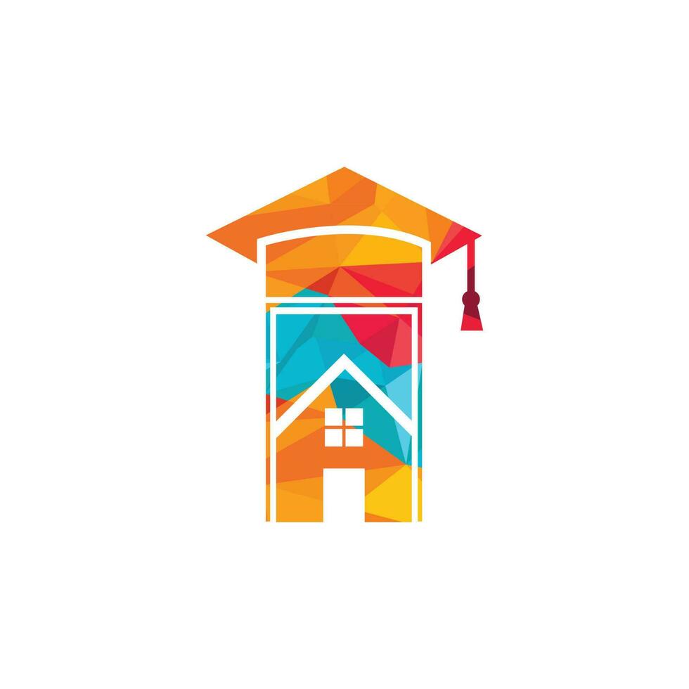 création de logo d'éducation scolaire maison. modèle de logo de logement étudiant. vecteur
