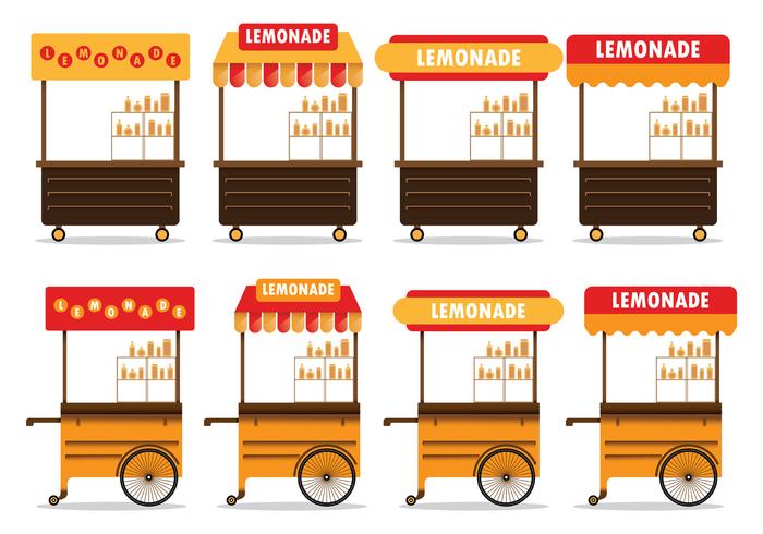 Ensemble de vecteur de stand de limonade