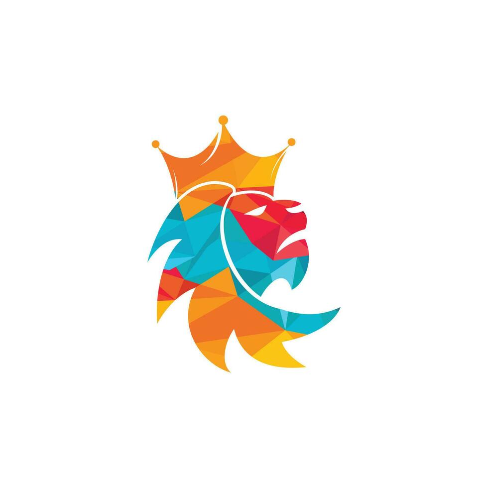 création vectorielle de logo tête de lion. concept de signe de tête de roi lion. vecteur