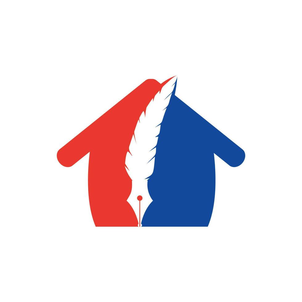 création vectorielle de plumes et logo maison. logo éducatif et institutionnel. vecteur