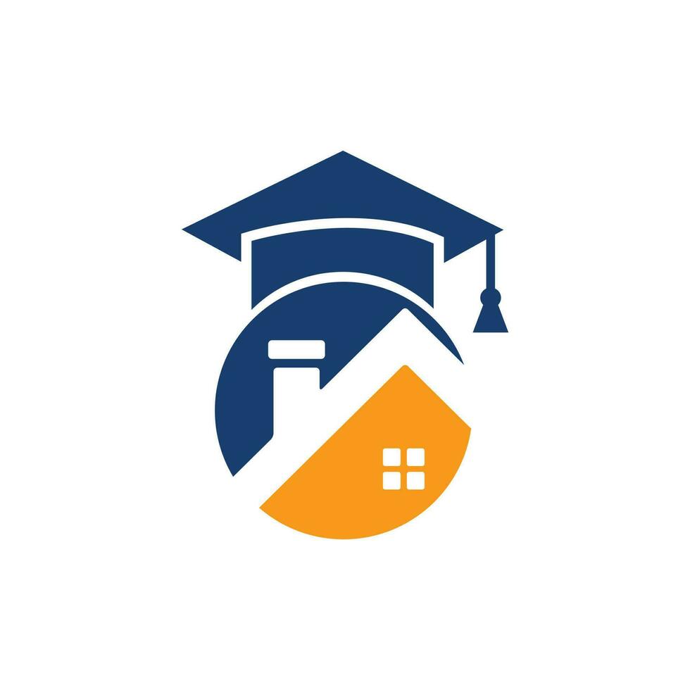 création de logo d'éducation scolaire maison. modèle de logo de logement étudiant. vecteur